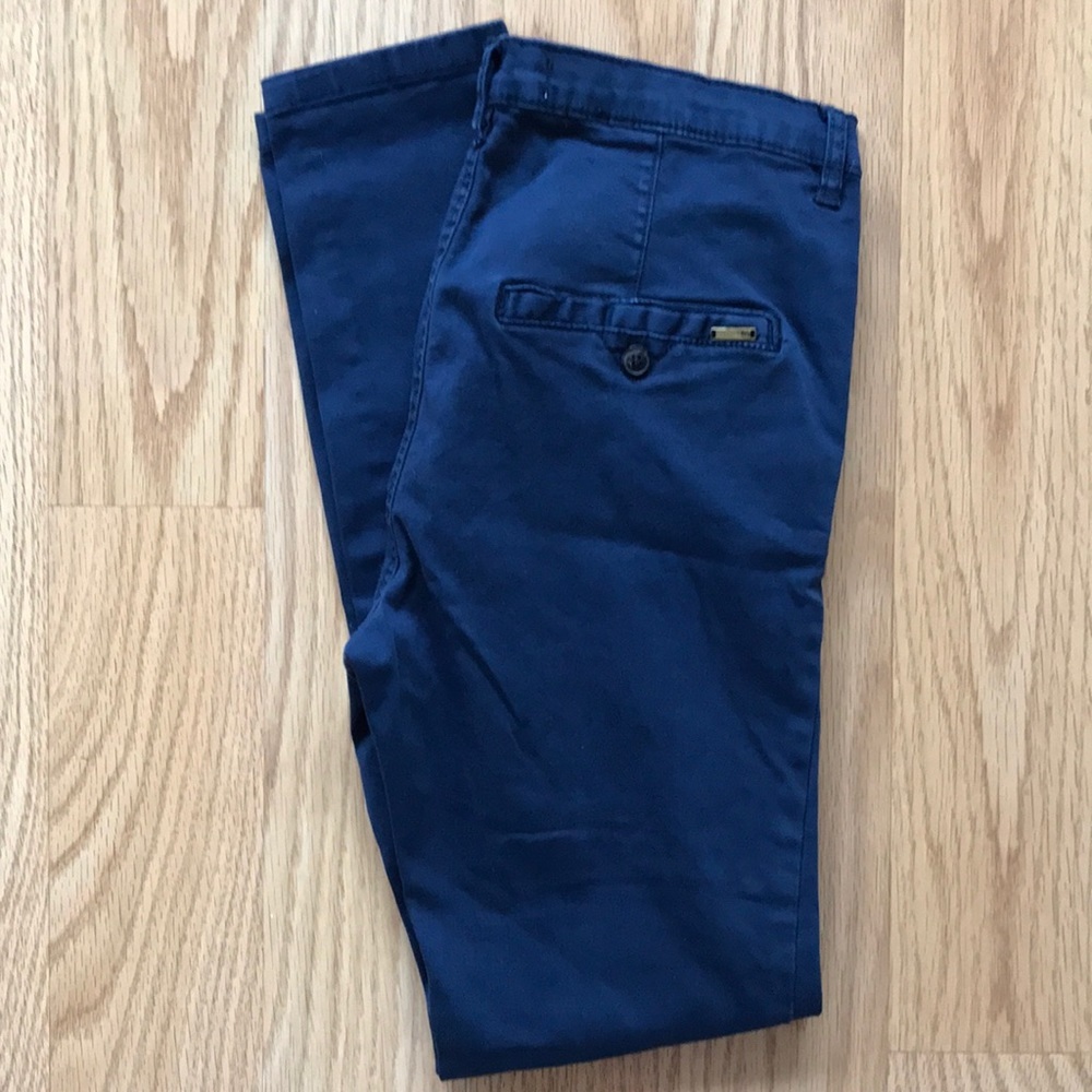 Pull & Bear Navy Skinny Cotton Pants - Picture 4 of 5